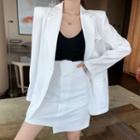 Single-breasted Blazer / Mini Fitted Skirt