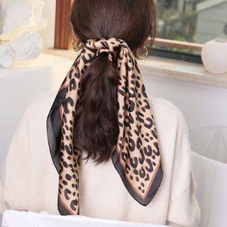 Leopard Print Square Neckerchief / Hair Tie
