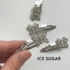 Set Of 4: Rhinestone Butterfly Hair Clips 4 Pcs - One Size