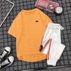 Set: Short-sleeve T-shirt + Letter Tape Sweatpants