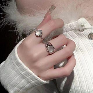 Moonstone Alloy Open Ring (various Designs) / Set