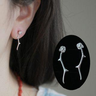 Rose Sterling Silver Earring