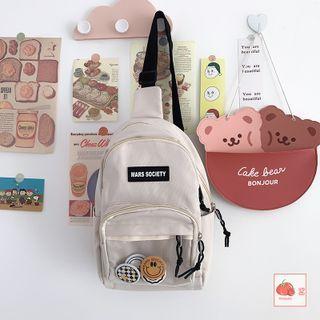 Pvc Panel Nylon Sling Bag / Bag Charm / Set