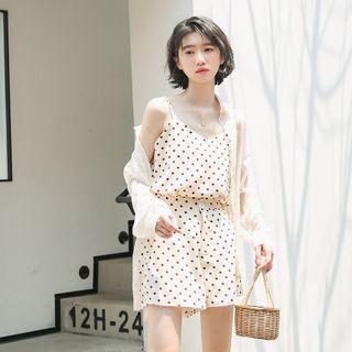 Long-sleeve Sheer Shirt Almond - One Size