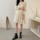 Bishop-sleeve Smocked Dress