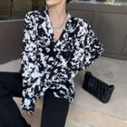Tie-dye Chiffon Shirt Black & White - One Size