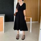 Short-sleeve Chiffon Midi Dress / Mini Dress