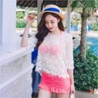 Open-knit Cover-up Top Ivory - One Size