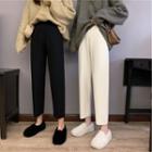 High-waist Knit Straight-leg Pants