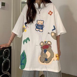 Bear Short-sleeve T-shirt White - M