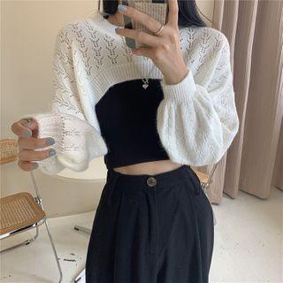 Perforated Sweater / Spaghetti Strap Top
