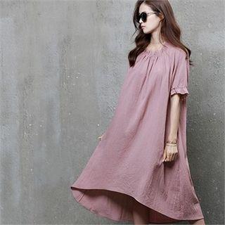 Frill-trim Dip-back A-line Dress