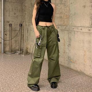 Wide Leg Cargo Pants / Halter Top