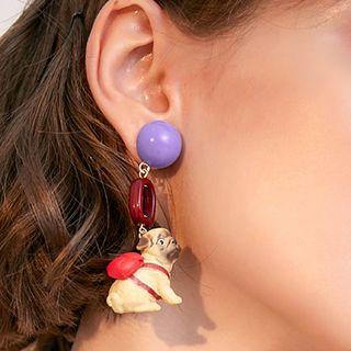 Resin Dog Dangle Earring 1 Pair - As Shown In Figure - One Size