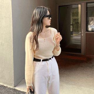 Knit Open Bolero & Sleeveless Top Set