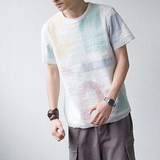 Short-sleeve Layered Print T-shirt