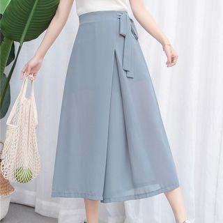 Chiffon High-waist Wide-leg Pants