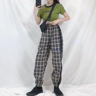 Plaid Harem Pants As Shown In Figure - One Size