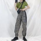 Plaid Harem Pants As Shown In Figure - One Size