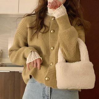 Plain Cardigan / Long-sleeve Mock-neck Top