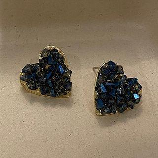 Heart Faux Crystal Earring 1 Pair - Silver - One Size