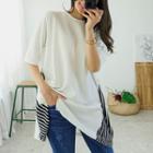 Stripe-side A-line T-shirt Dress