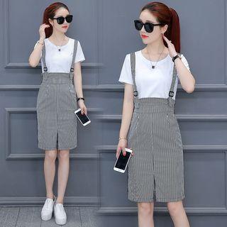 Set: T-shirt + Suspender Pencil Skirt