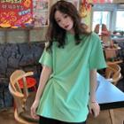 Elbow-sleeve Knotted T-shirt