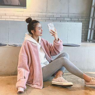 Striped-trim Zip-up Jacket