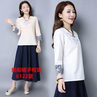 3/4-sleeve Chinese Style Top