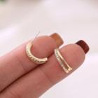 Rhinestone Layered Hoop Earring 1 Pair - Stud Earrings - Gold - One Size