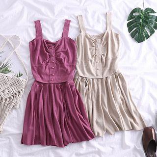 Set: Cropped Camisole Top + Culottes