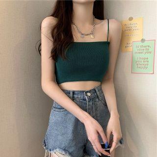 Knit Ribbed Crop Camisole Top