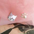 Non-matching Cat Stud Earring
