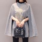 Embroidered Cape Gray - One Size