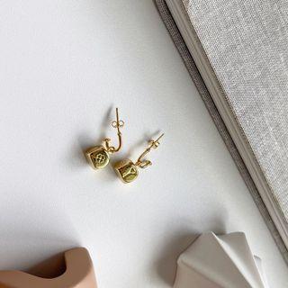 Dice Sterling Silver Dangle Earring 1 Pc - E332 - Gold - One Size