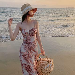 Print Camisole Top / Midi A-line Skirt