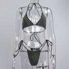 Set: Rhinestone Bikini Top + Bottom