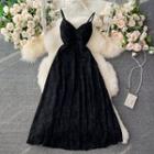 V-neck Spaghetti Strap Lace Dress