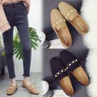 Square Toe Beaded Loafers