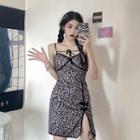 Strappy Leopard Print Mini Dress