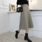 Plain A-line Woolen Skirt