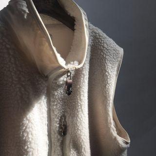 High-neck Dumble Zip Vest Ivory - L