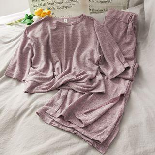 Set: Twisted Crop T-shirt + Wide Pants