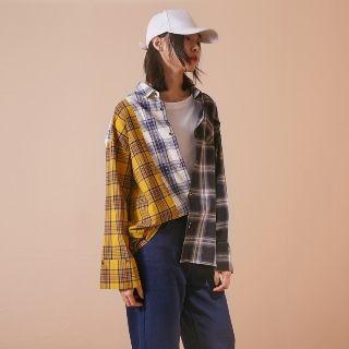 Color Block Plaid Casual Shirt