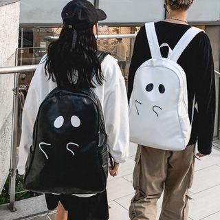 Cartoon Print Faux Leather Backpack