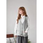 V-neck Button-down Knit Vest