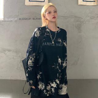 Tie Dye Lettering Long-sleeve T-shirt