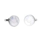 Simple Fashion Geometric Round Mother-of-pearl Cufflinks Silver - One Size