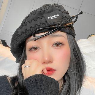 Bow Beret Black - One Size